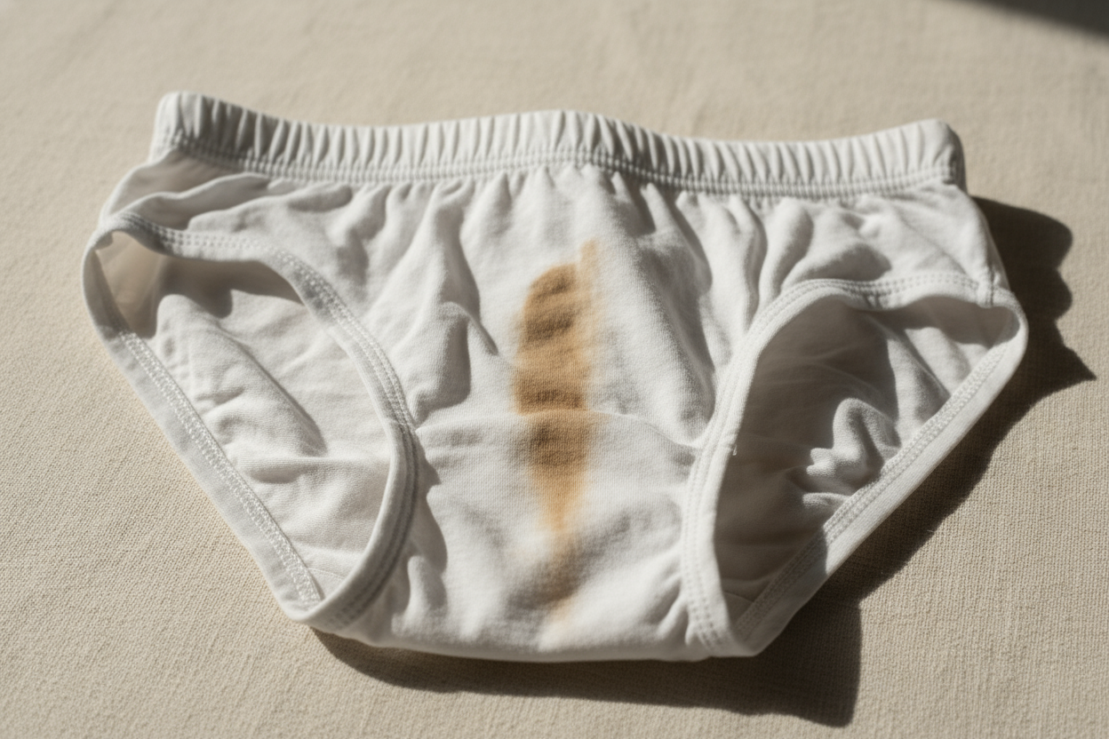 poop stripe in underwear real photo